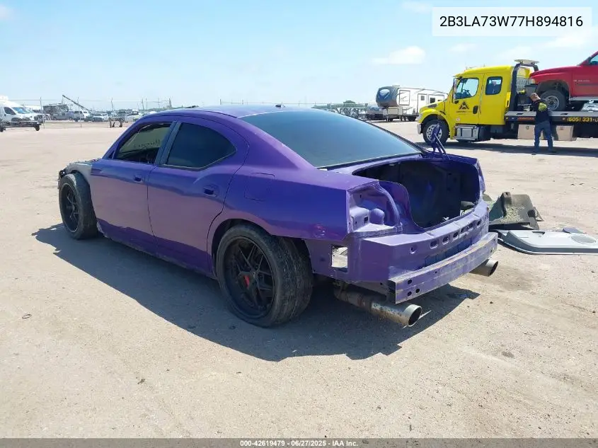 2007 Dodge Charger Srt8 VIN: 2B3LA73W77H894816 Lot: 42619479