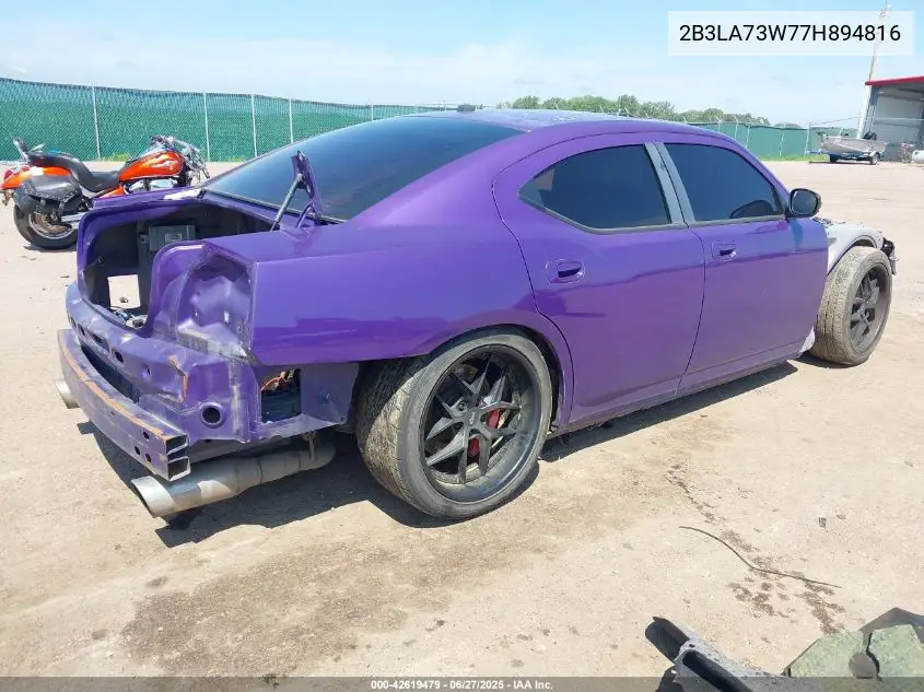 2007 Dodge Charger Srt8 VIN: 2B3LA73W77H894816 Lot: 42619479
