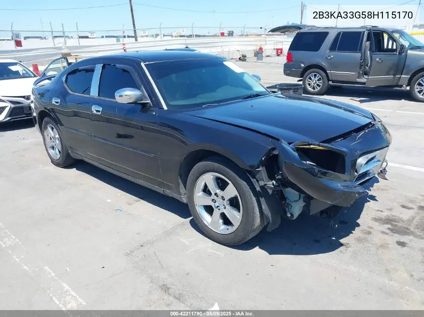2008 Dodge Charger Sxt VIN: 2B3KA33G58H115170 Lot: 42211790