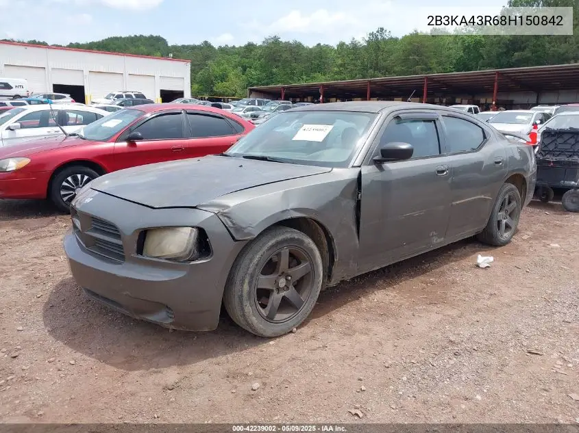 2008 Dodge Charger VIN: 2B3KA43R68H150842 Lot: 42239002