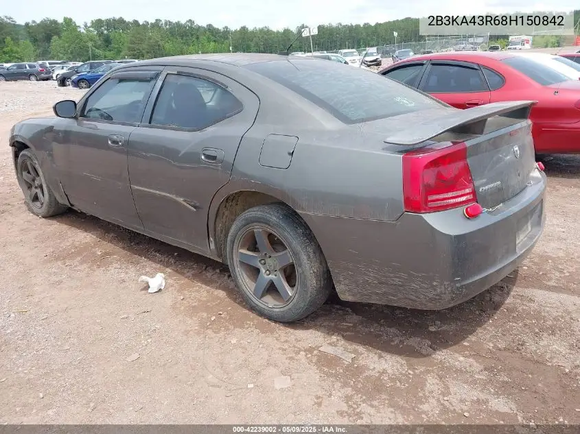 2008 Dodge Charger VIN: 2B3KA43R68H150842 Lot: 42239002