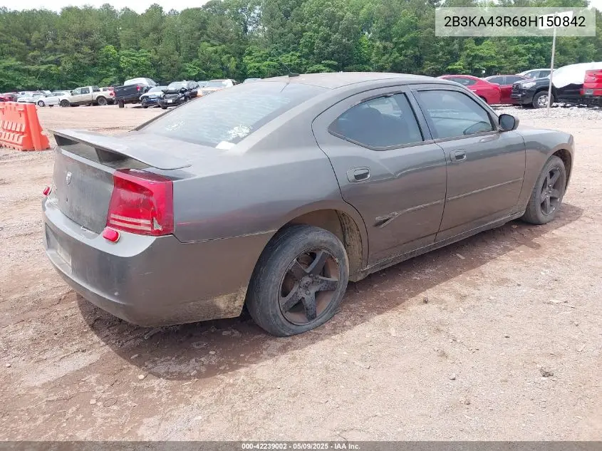 2008 Dodge Charger VIN: 2B3KA43R68H150842 Lot: 42239002