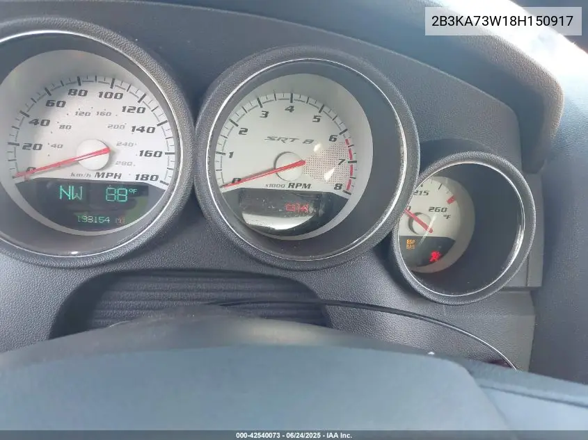 2008 Dodge Charger Srt8 VIN: 2B3KA73W18H150917 Lot: 42540073