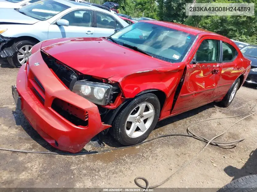 2008 Dodge Charger VIN: 2B3KA43G08H244889 Lot: 42608531