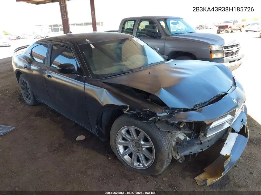 2008 Dodge Charger VIN: 2B3KA43R38H185726 Lot: 42623865