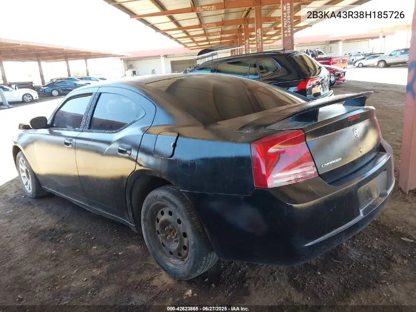 2008 Dodge Charger VIN: 2B3KA43R38H185726 Lot: 42623865