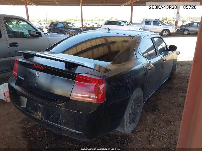 2008 Dodge Charger VIN: 2B3KA43R38H185726 Lot: 42623865