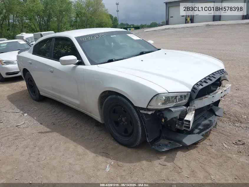 2011 Dodge Charger Police VIN: 2B3CL1CG1BH578398 Lot: 42261315