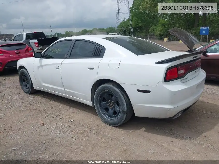 2011 Dodge Charger Police VIN: 2B3CL1CG1BH578398 Lot: 42261315