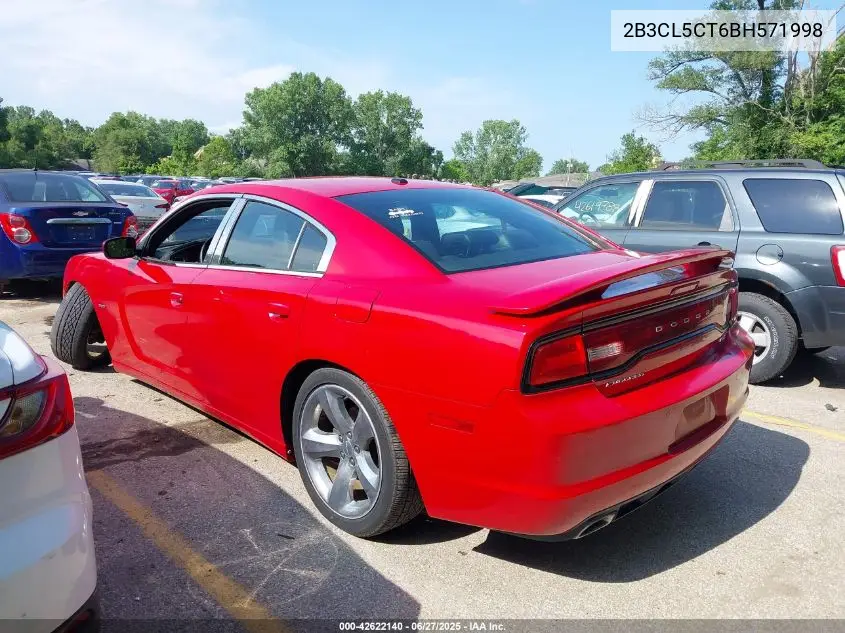 2011 Dodge Charger R/T VIN: 2B3CL5CT6BH571998 Lot: 42622140
