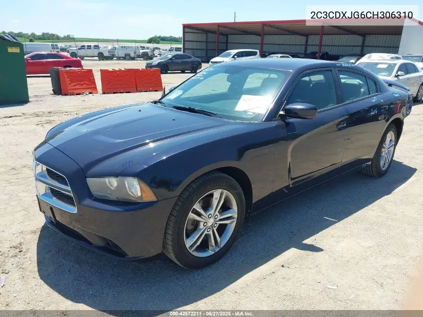 2012 Dodge Charger Sxt VIN: 2C3CDXJG6CH306310 Lot: 42572211