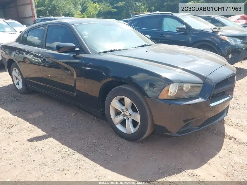 2012 Dodge Charger Se VIN: 2C3CDXBG1CH171963 Lot: 42780658