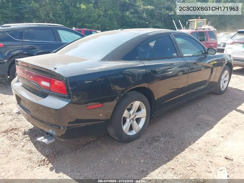 2012 Dodge Charger Se VIN: 2C3CDXBG1CH171963 Lot: 42780658