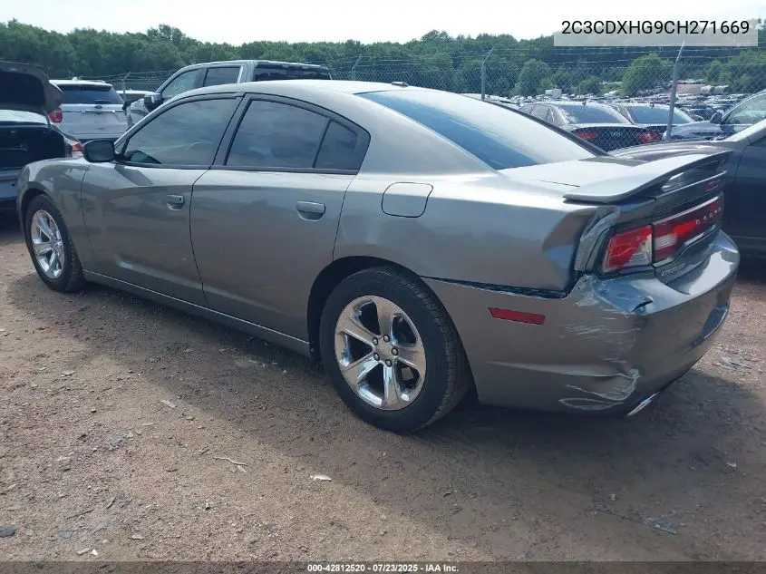 2012 Dodge Charger Sxt VIN: 2C3CDXHG9CH271669 Lot: 42812520