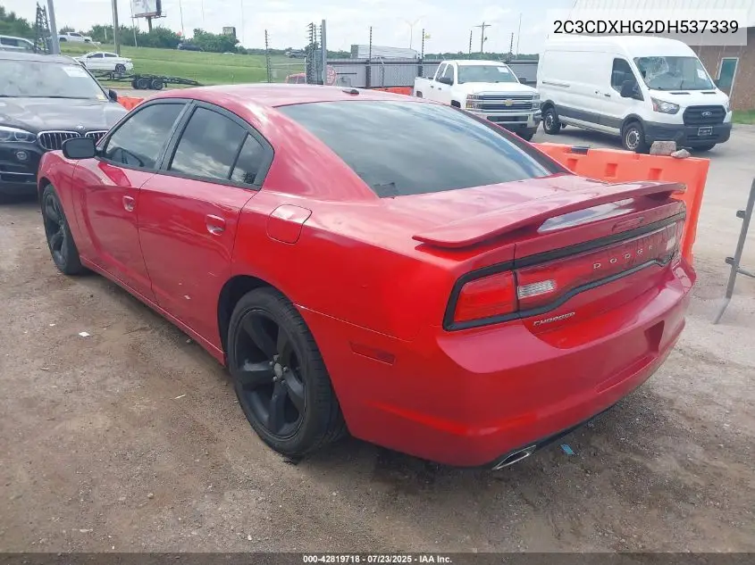 2013 Dodge Charger Sxt VIN: 2C3CDXHG2DH537339 Lot: 42819718