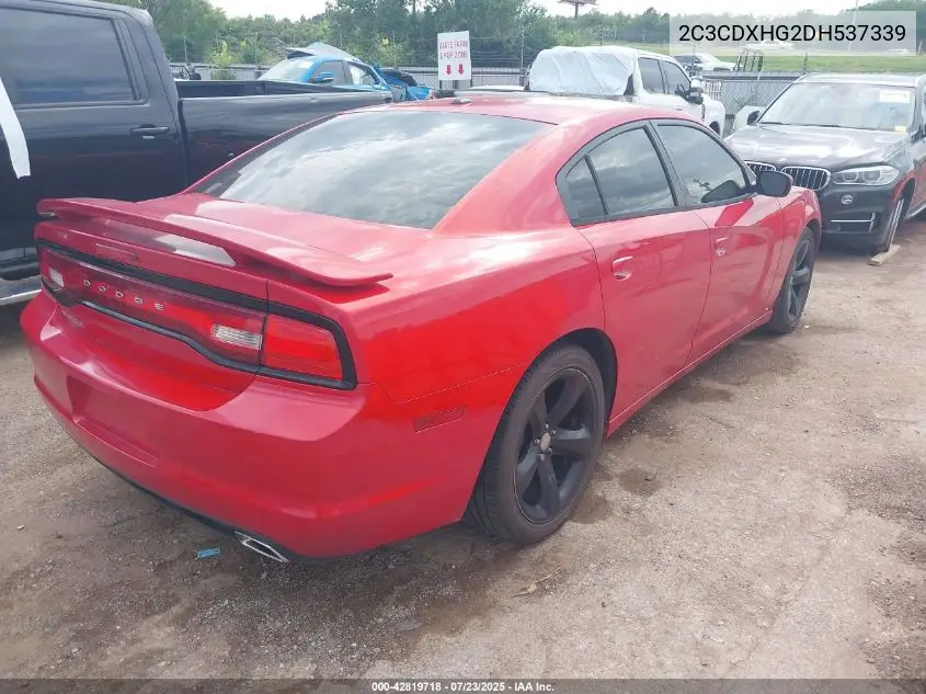 2013 Dodge Charger Sxt VIN: 2C3CDXHG2DH537339 Lot: 42819718