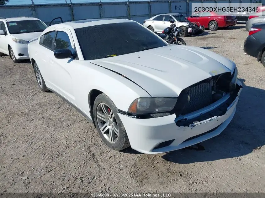 2014 Dodge Charger Sxt VIN: 2C3CDXHG5EH234346 Lot: 12365898