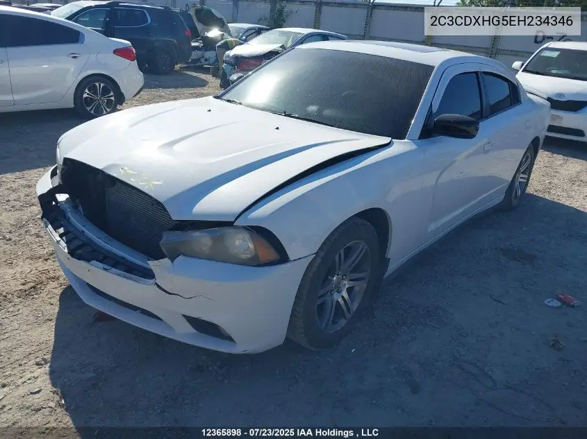 2014 Dodge Charger Sxt VIN: 2C3CDXHG5EH234346 Lot: 12365898