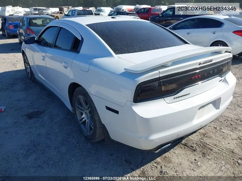 2014 Dodge Charger Sxt VIN: 2C3CDXHG5EH234346 Lot: 12365898