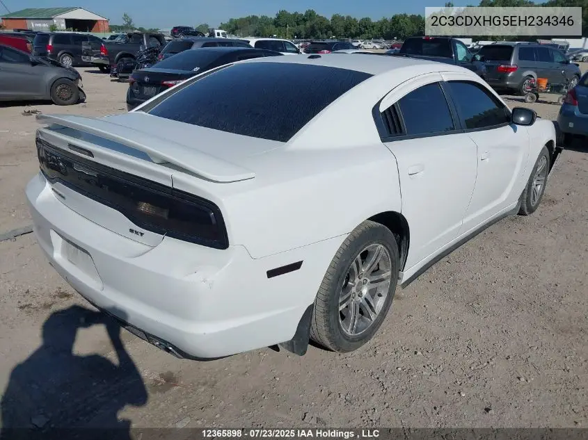 2014 Dodge Charger Sxt VIN: 2C3CDXHG5EH234346 Lot: 12365898