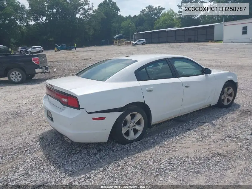2014 Dodge Charger Sxt VIN: 2C3CDXHG1EH258787 Lot: 42617981
