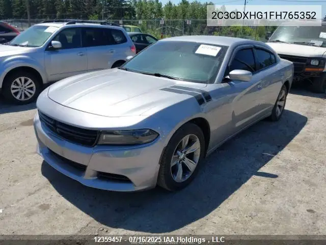 2015 Dodge Charger Sxt VIN: 2C3CDXHG1FH765352 Lot: 12359457