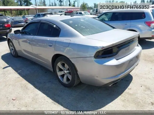 2015 Dodge Charger Sxt VIN: 2C3CDXHG1FH765352 Lot: 12359457