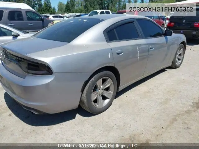 2015 Dodge Charger Sxt VIN: 2C3CDXHG1FH765352 Lot: 12359457