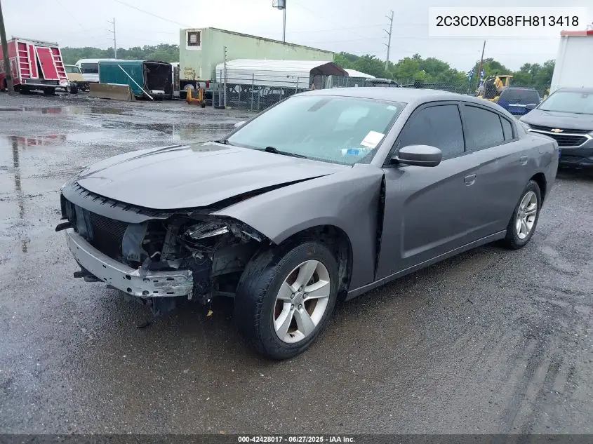 2015 Dodge Charger Se VIN: 2C3CDXBG8FH813418 Lot: 42428017