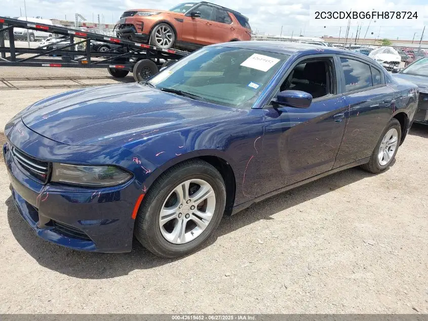2015 Dodge Charger Se VIN: 2C3CDXBG6FH878724 Lot: 42619452