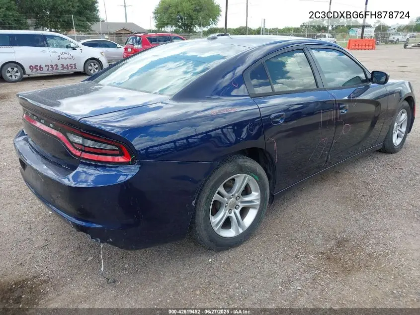 2015 Dodge Charger Se VIN: 2C3CDXBG6FH878724 Lot: 42619452