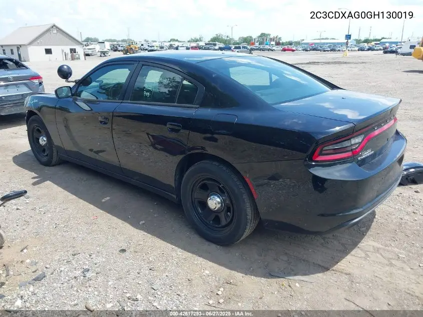 2016 Dodge Charger Police VIN: 2C3CDXAG0GH130019 Lot: 42617293