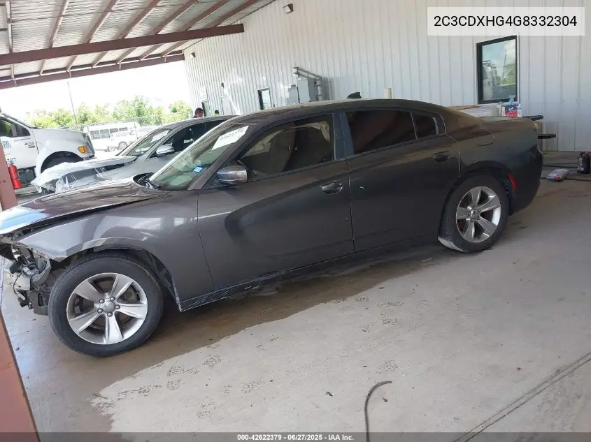 2016 Dodge Charger Sxt VIN: 2C3CDXHG4G8332304 Lot: 42622379