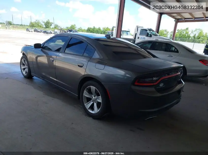 2016 Dodge Charger Sxt VIN: 2C3CDXHG4G8332304 Lot: 42622379