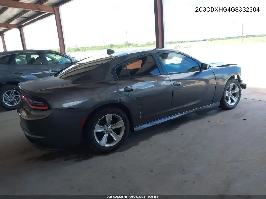 2016 Dodge Charger Sxt VIN: 2C3CDXHG4G8332304 Lot: 42622379