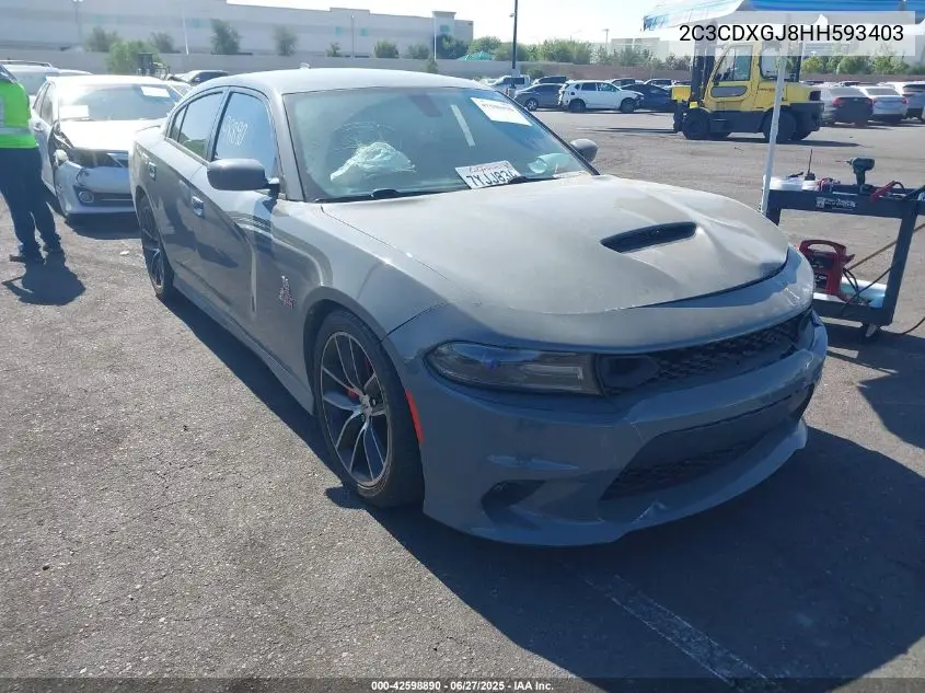 2017 Dodge Charger R/T Scat Pack Rwd VIN: 2C3CDXGJ8HH593403 Lot: 42598890
