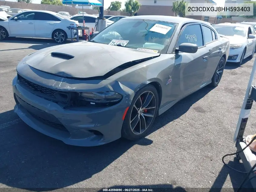2017 Dodge Charger R/T Scat Pack Rwd VIN: 2C3CDXGJ8HH593403 Lot: 42598890