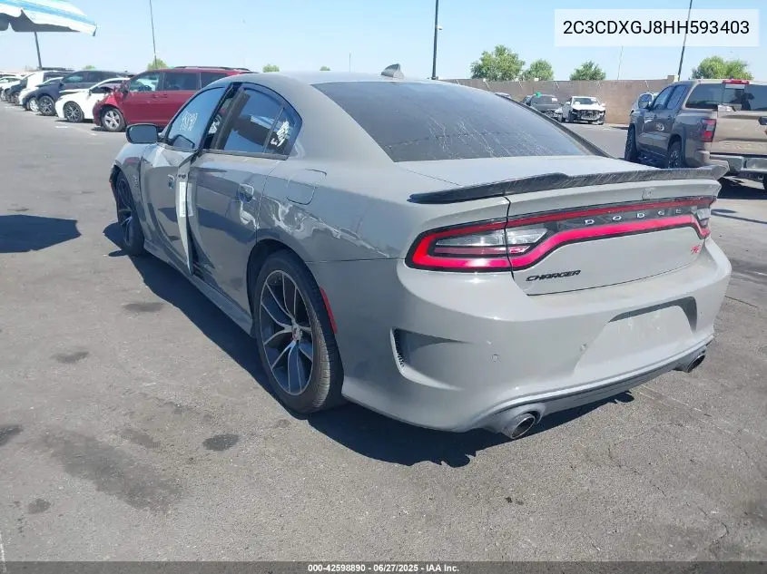 2017 Dodge Charger R/T Scat Pack Rwd VIN: 2C3CDXGJ8HH593403 Lot: 42598890