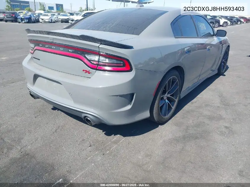 2017 Dodge Charger R/T Scat Pack Rwd VIN: 2C3CDXGJ8HH593403 Lot: 42598890