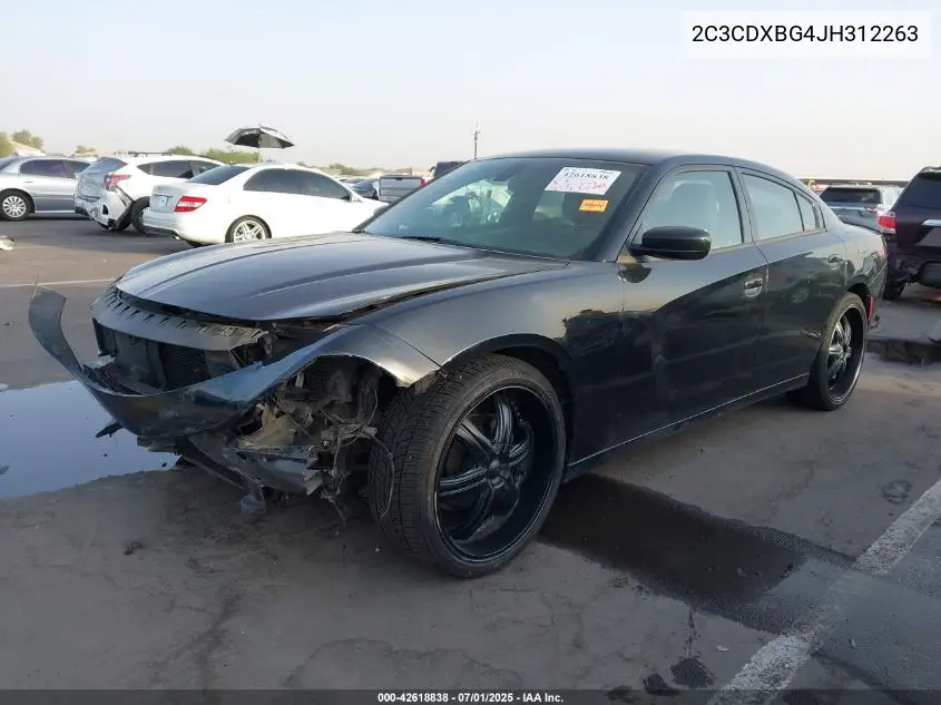 2018 Dodge Charger Sxt Rwd VIN: 2C3CDXBG4JH312263 Lot: 42618838