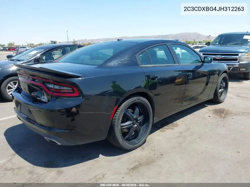 2018 Dodge Charger Sxt Rwd VIN: 2C3CDXBG4JH312263 Lot: 42618838