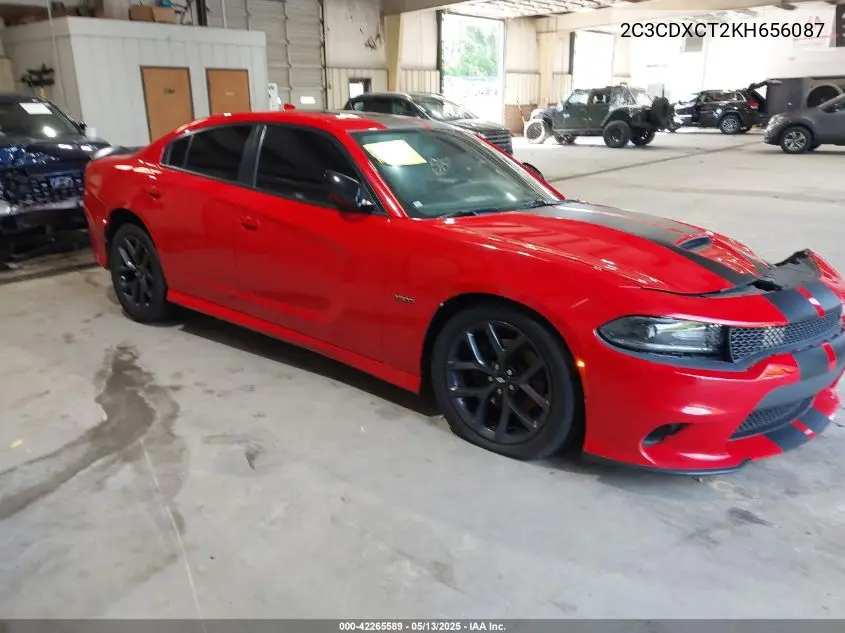 2019 Dodge Charger R/T Rwd VIN: 2C3CDXCT2KH656087 Lot: 42265589