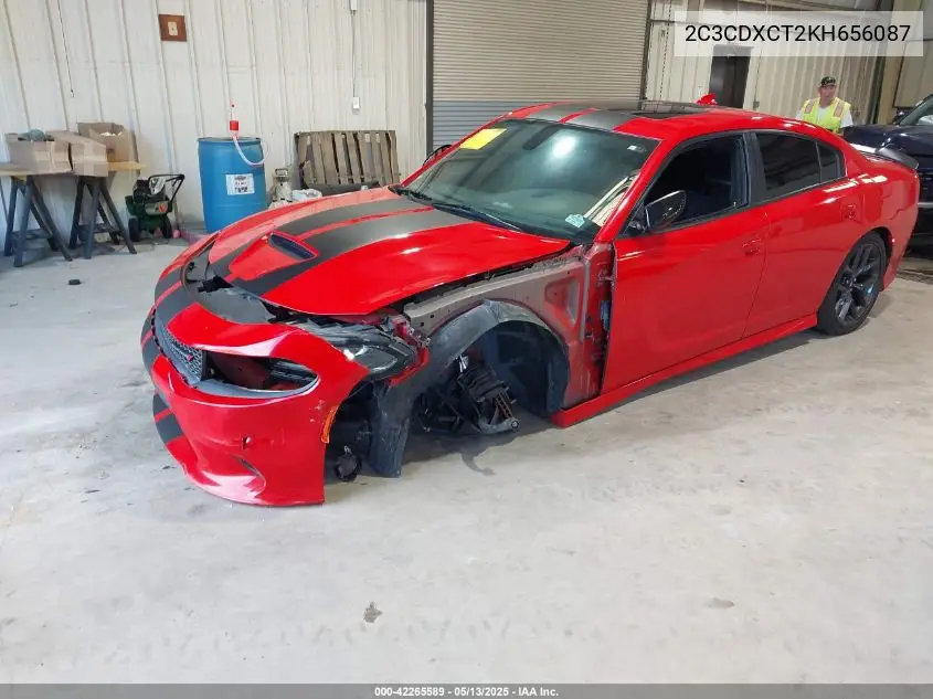 2019 Dodge Charger R/T Rwd VIN: 2C3CDXCT2KH656087 Lot: 42265589