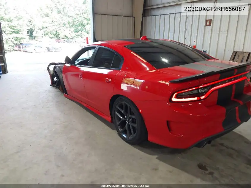 2019 Dodge Charger R/T Rwd VIN: 2C3CDXCT2KH656087 Lot: 42265589