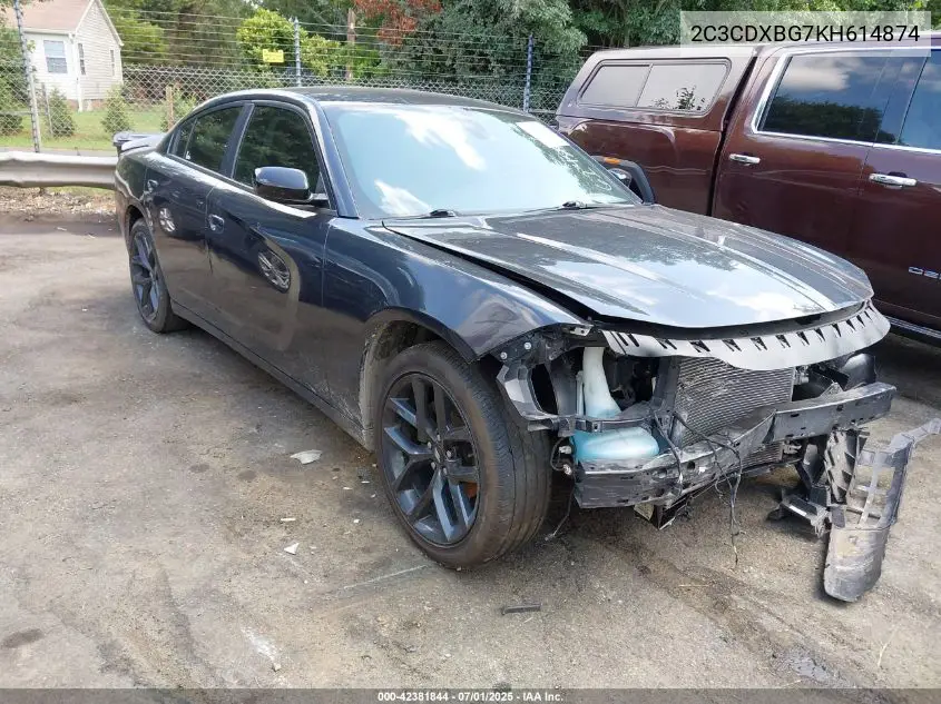 2019 Dodge Charger Sxt Rwd VIN: 2C3CDXBG7KH614874 Lot: 42381844