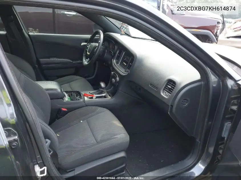 2019 Dodge Charger Sxt Rwd VIN: 2C3CDXBG7KH614874 Lot: 42381844