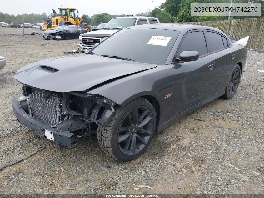 2019 Dodge Charger Scat Pack Rwd VIN: 2C3CDXGJ7KH742276 Lot: 42588195