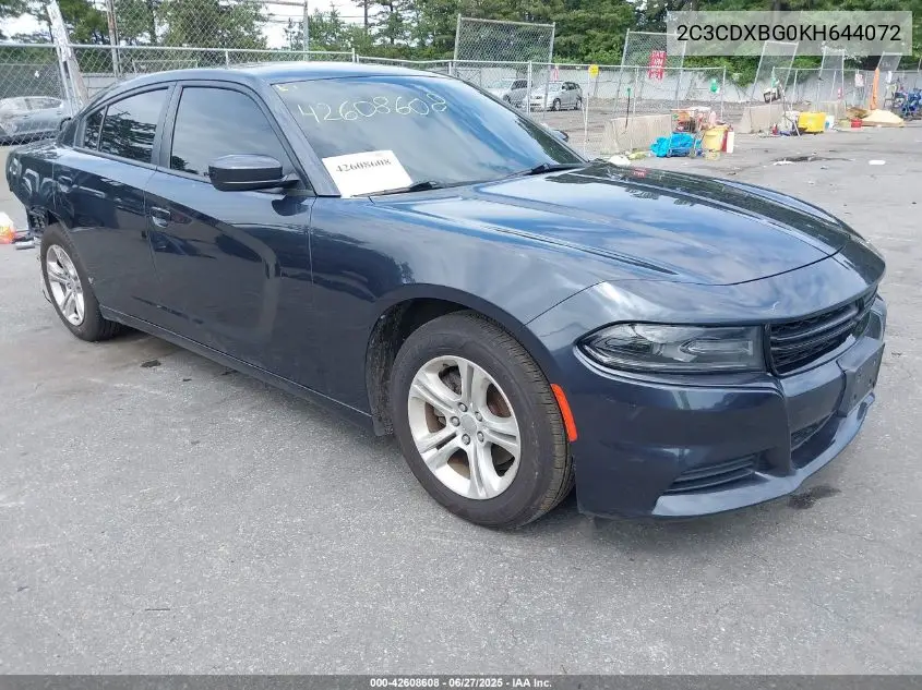 2019 Dodge Charger Sxt Rwd VIN: 2C3CDXBG0KH644072 Lot: 42608608