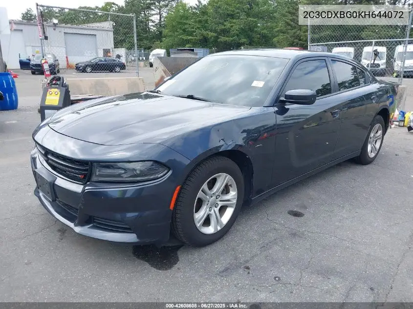 2019 Dodge Charger Sxt Rwd VIN: 2C3CDXBG0KH644072 Lot: 42608608
