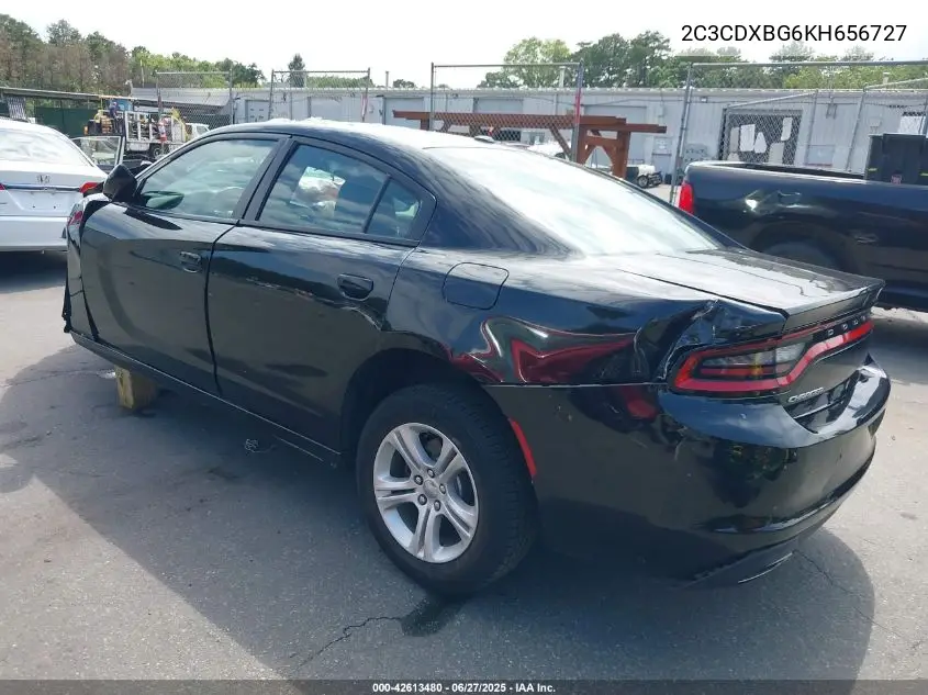 2019 Dodge Charger Sxt Rwd VIN: 2C3CDXBG6KH656727 Lot: 42613480